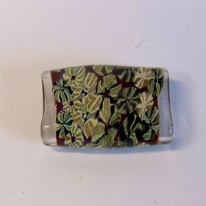 Artisan Made Vintage Lampwork Glass Bead Pendant Swirls Pinwheels